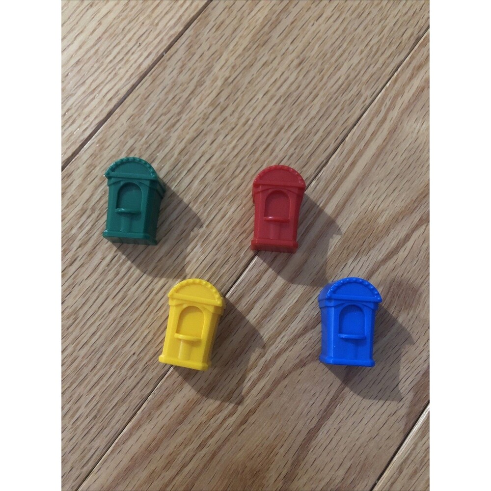 Monopoly Junior  2005 Edition 4 Ticket‎ Booth Games Pieces Green-Red-Yellow-Blue